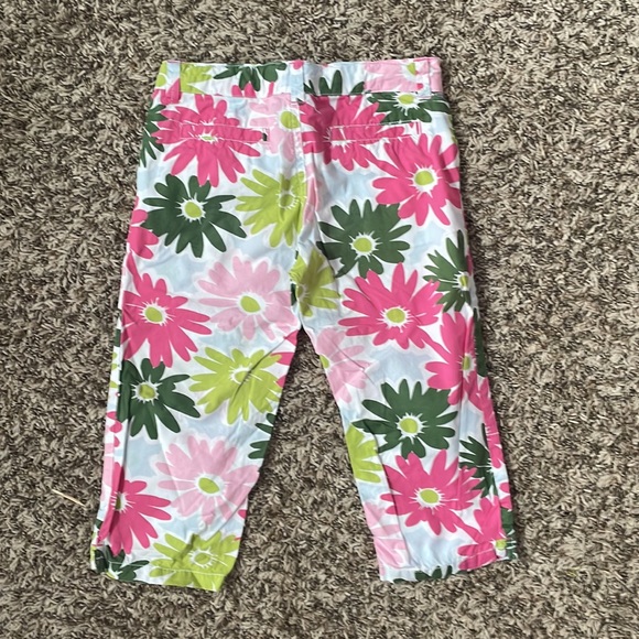 Gymboree Floral Capris Pink Green Blue girls 7 - Picture 5 of 5